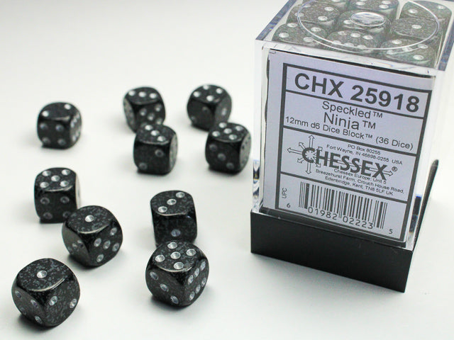 Chessex: Speckled Ninja 12Mm D6 Dice (36 Ct)