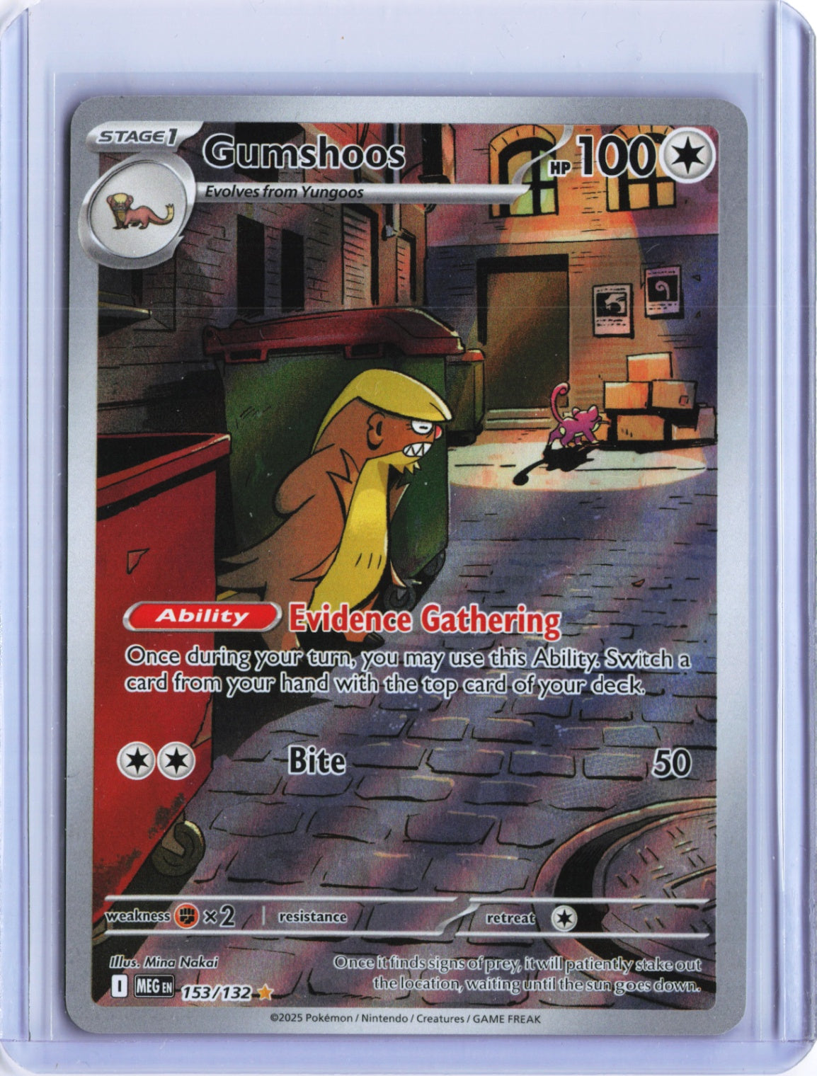 Gumshoos Illustration Rare ME01: Mega Evolution 153/132 NM