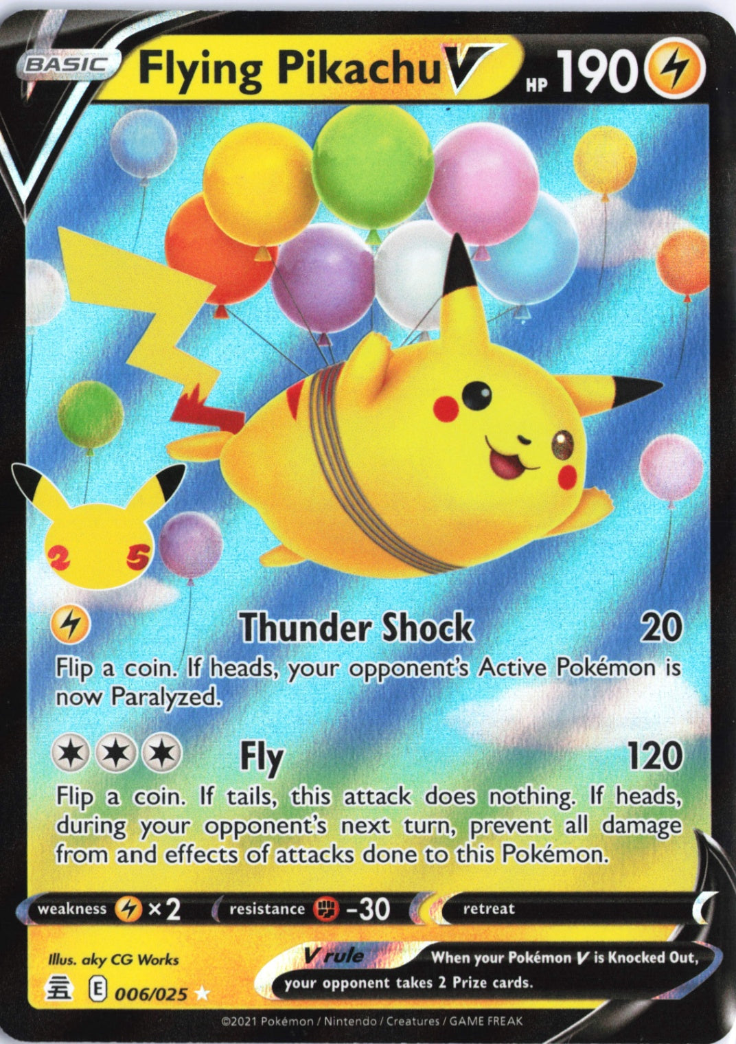 Flying Pikachu V Ultra Rare Celebrations 006/025 NM