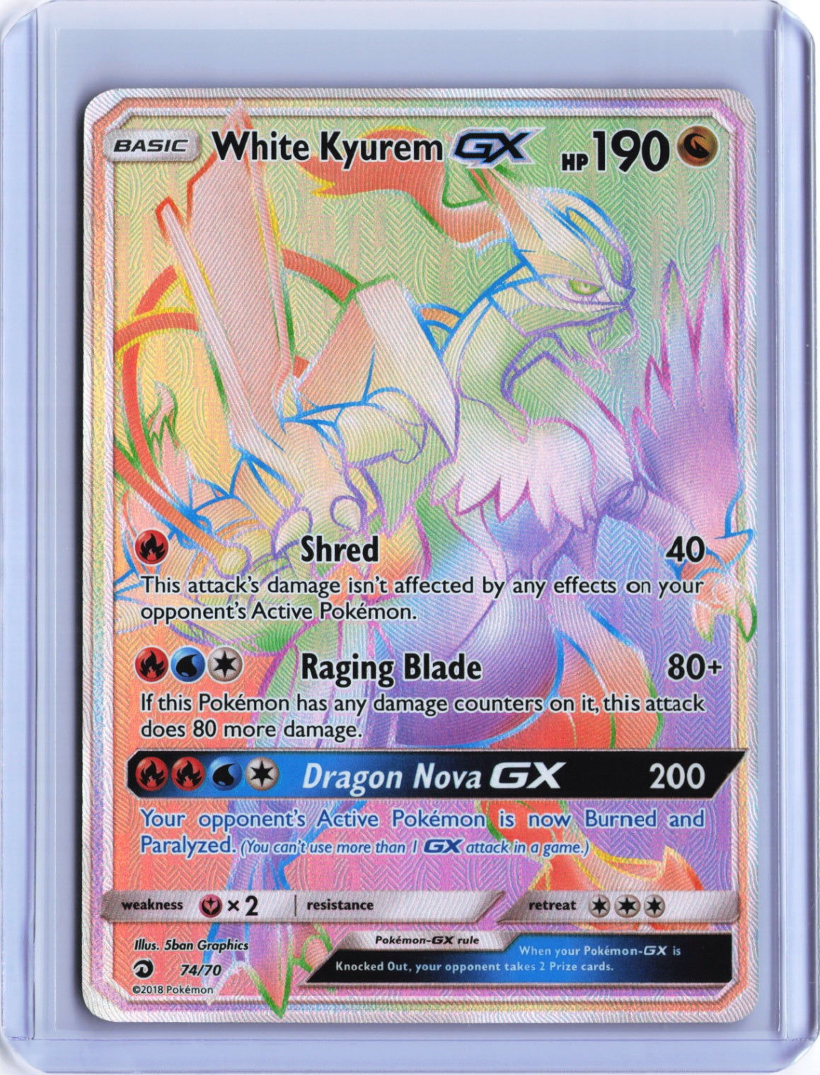 White Kyurem GX (Secret) Secret Rare Dragon Majesty 74/70 NM