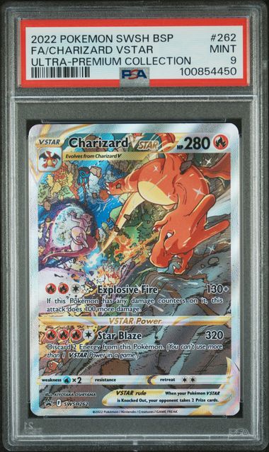 2022 POKEMON SWSH BLACK STAR PROMO #262 FACHARIZARD VSTAR ULTRA-PREMIUM COLLECTION PSA#9