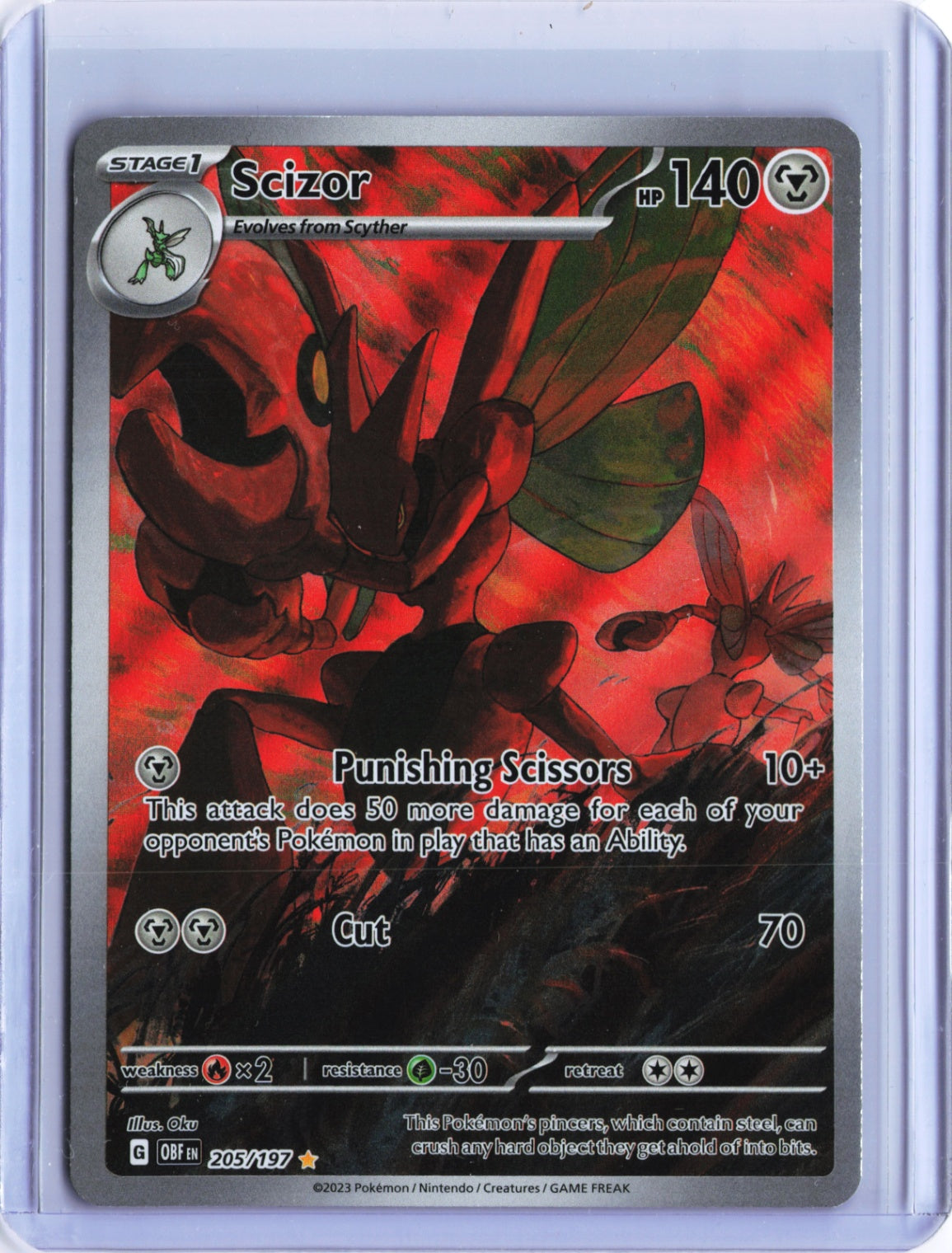 Scizor - Illustration Rare SV03: Obsidian Flames 205/197 NM