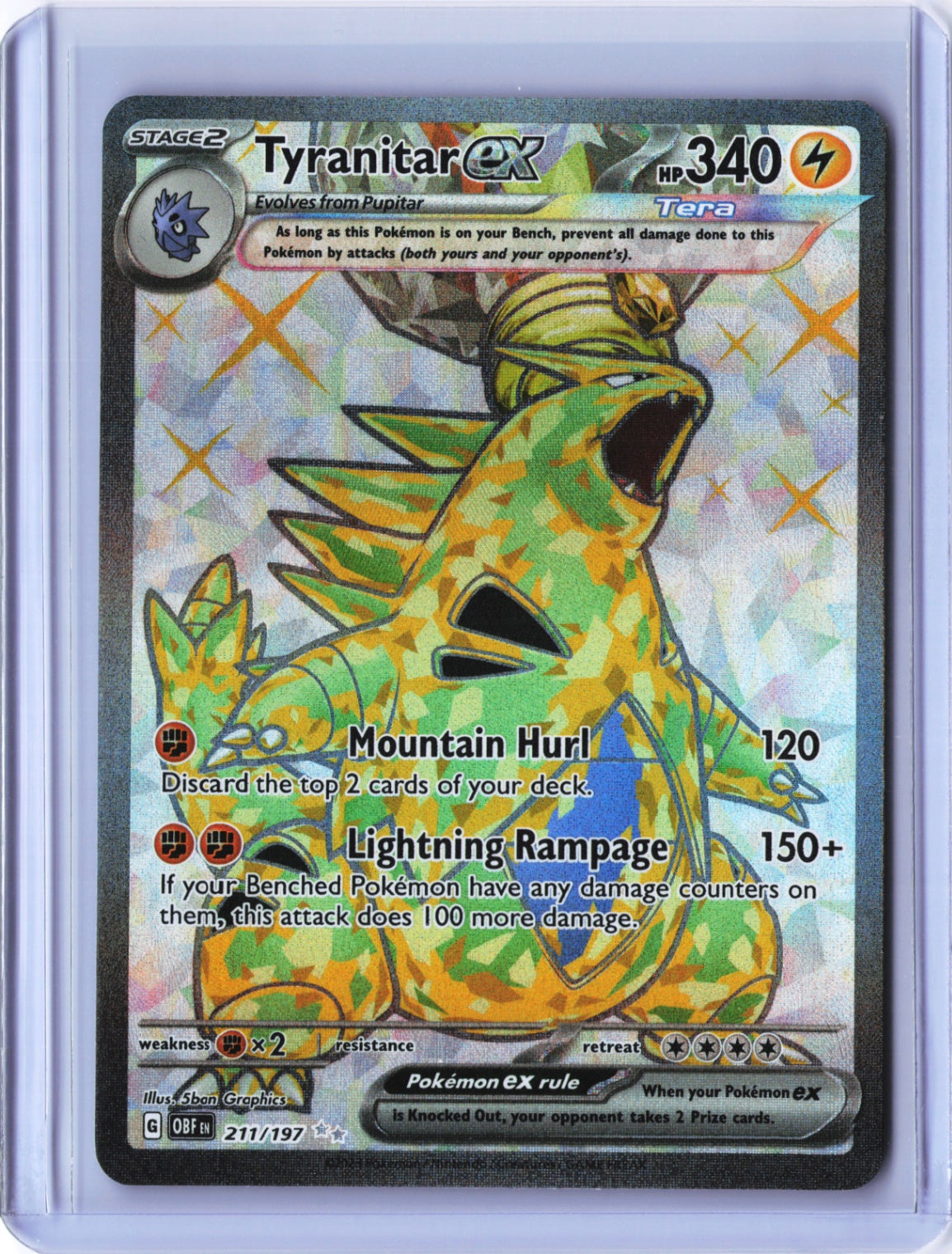 Tyranitar ex - Ultra Rare SV03: Obsidian Flames 211/197 NM