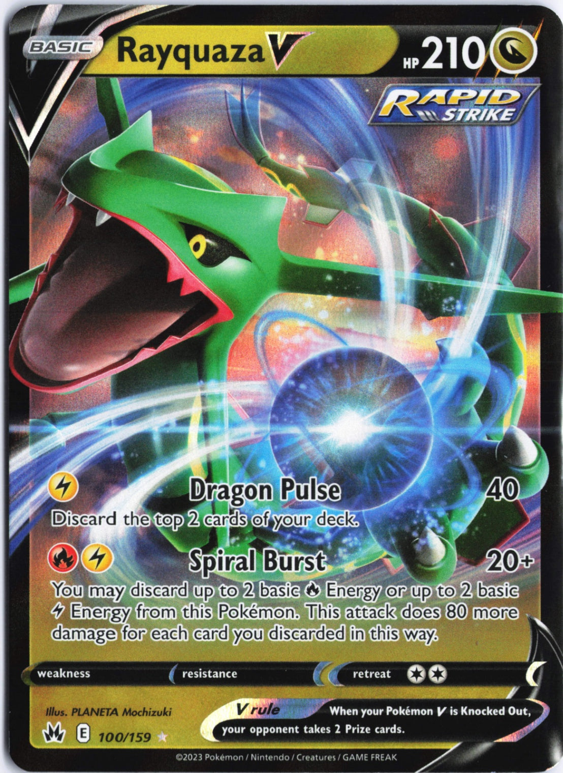Rayquaza V Ultra Rare Crown Zenith 100/159 NM