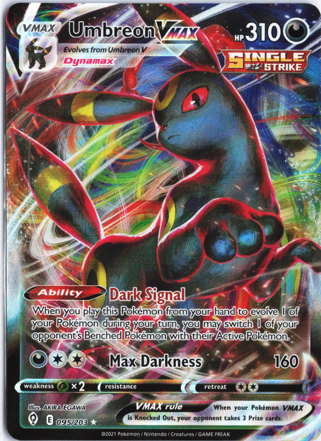 Umbreon VMAX Ultra Rare SWSH07: Evolving Skies 095/203 NM