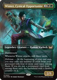 Winter, Cynical Opportunist (Borderless) - Commander: Duskmourn: House of Horror - 7