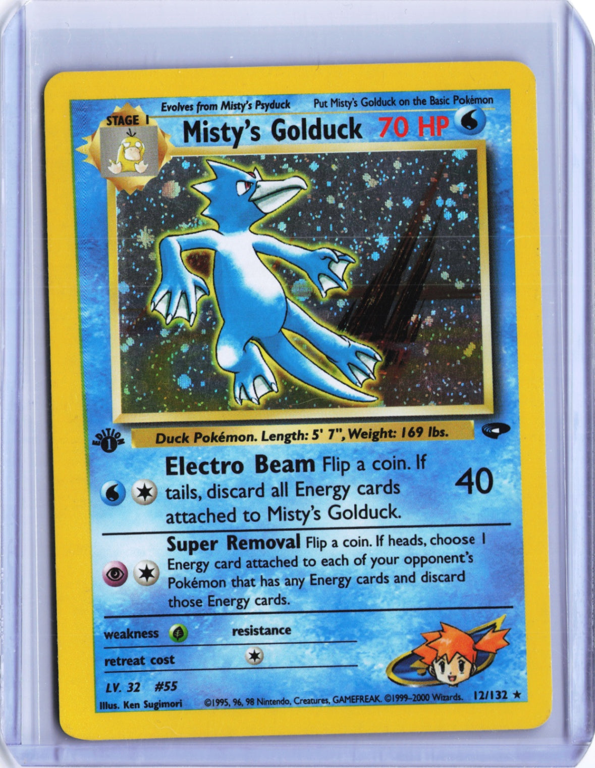 Misty's Golduck Holo Rare Gym Challenge 012/132 LP
