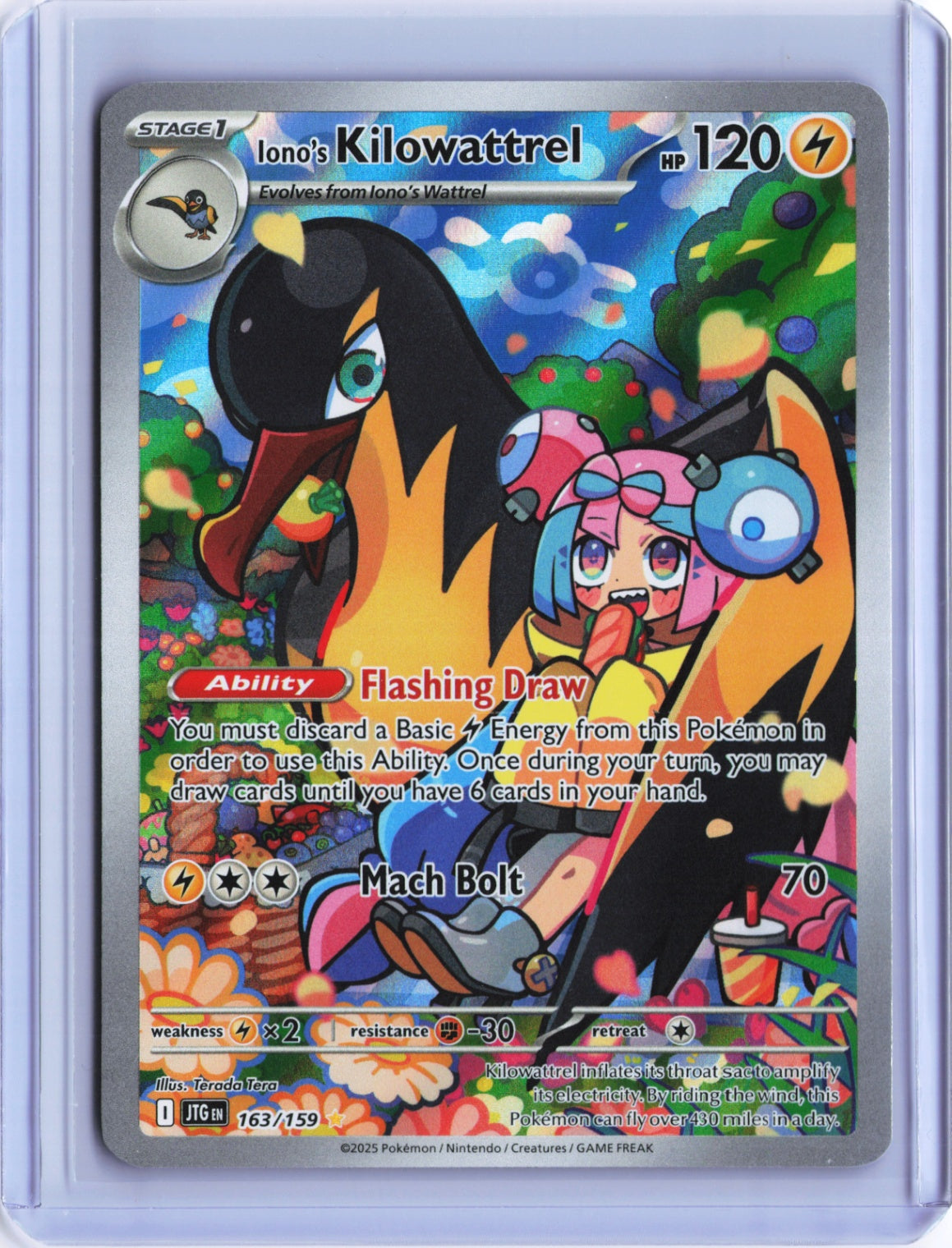 Iono's Kilowattrel Illustration Rare SV09: Journey Together 163/159 NM