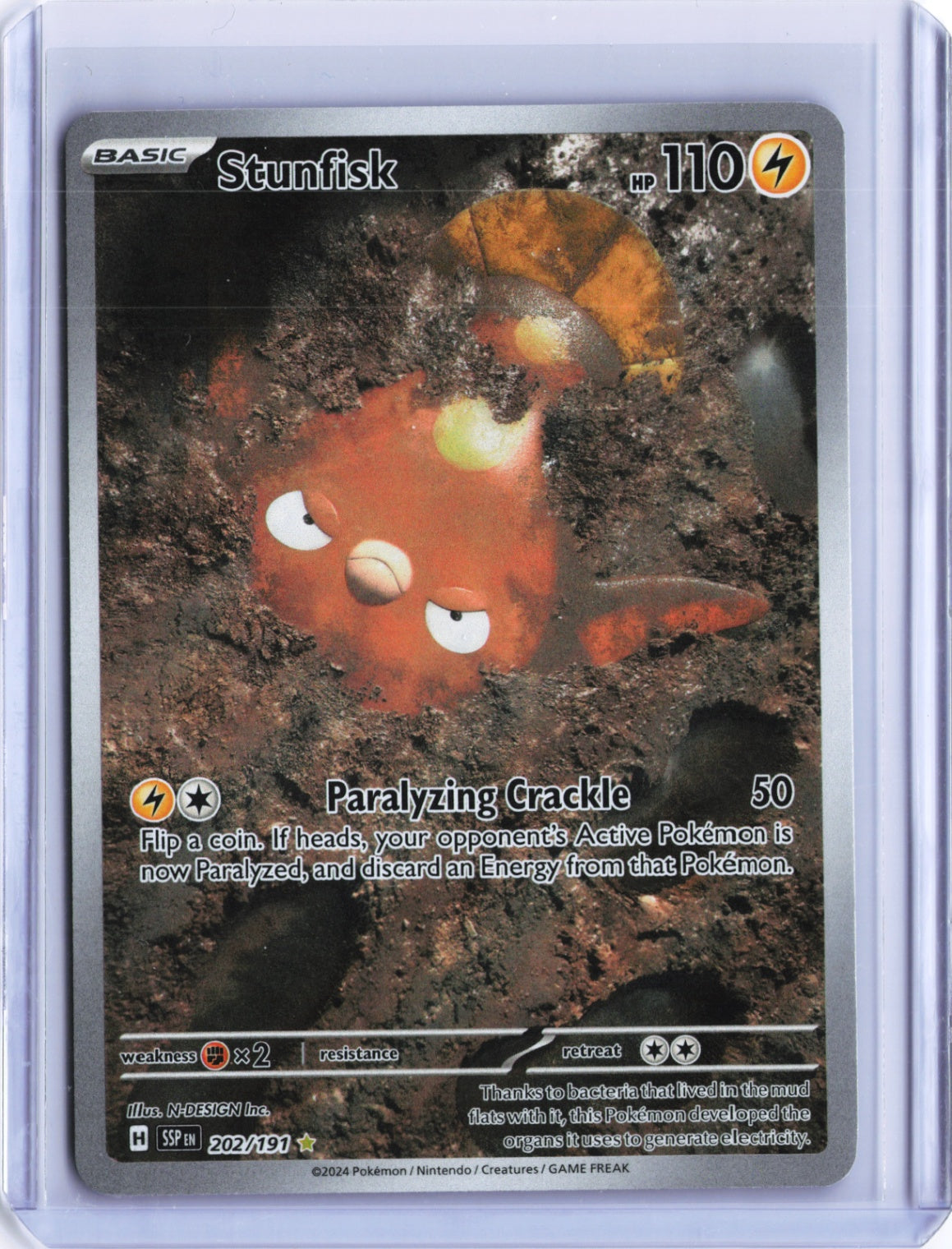 Stunfisk - Illustration Rare SV08: Surging Sparks 202/191 NM