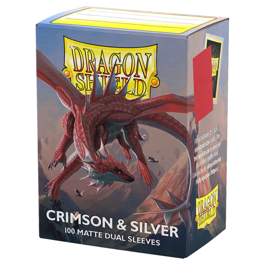 Dragon Shield: Crimson & Silver - Matte Dual Card Sleeves (100ct)
