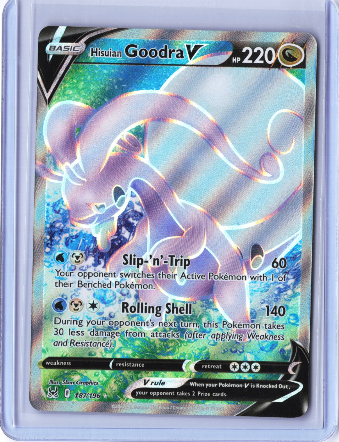 Hisuian Goodra V (Full Art) Ultra Rare SWSH11: Lost Origin 187/196 NM