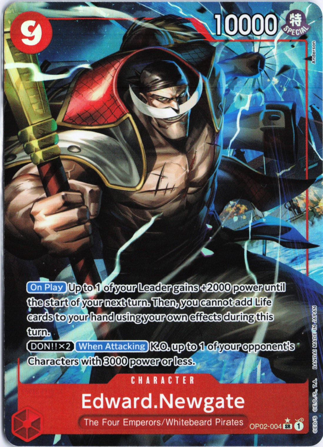 Edward.Newgate () (Alternate Art) SR Premium Booster -The Best- OP02-004 NM