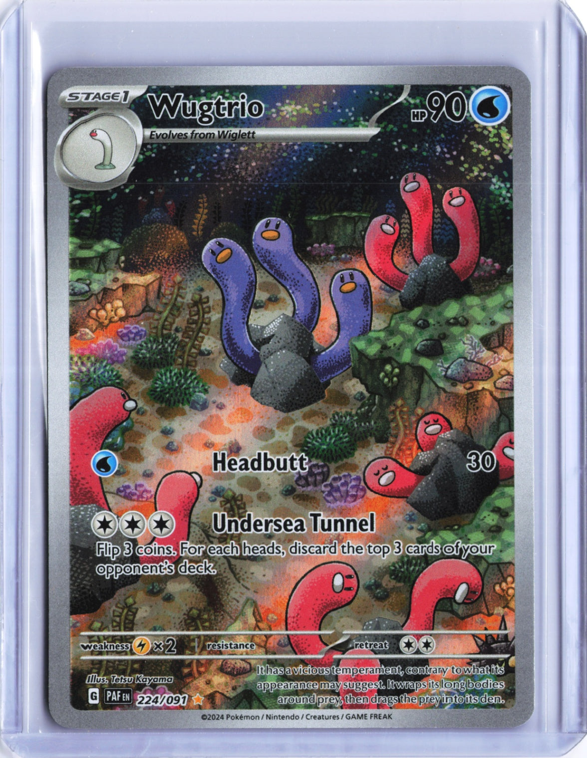 Wugtrio - Illustration Rare SV: Paldean Fates 224/091 NM