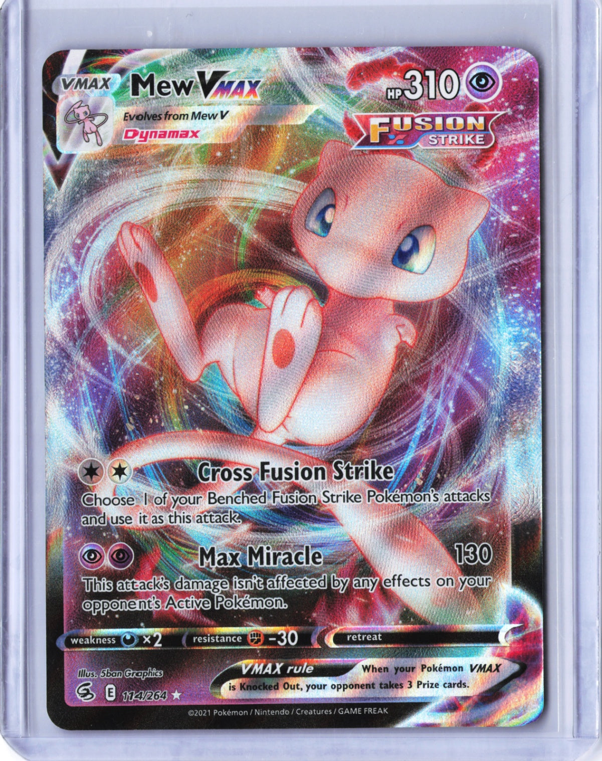 Mew VMAX Ultra Rare SWSH08: Fusion Strike 114/264 NM