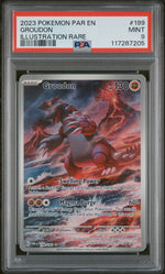 Groudon Illustration Rare Pokemon Par En-Paradox Rift 199 NM PSA 9