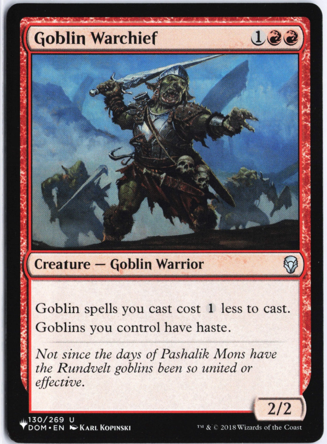 Goblin Warchief U Dominaria 130 NM