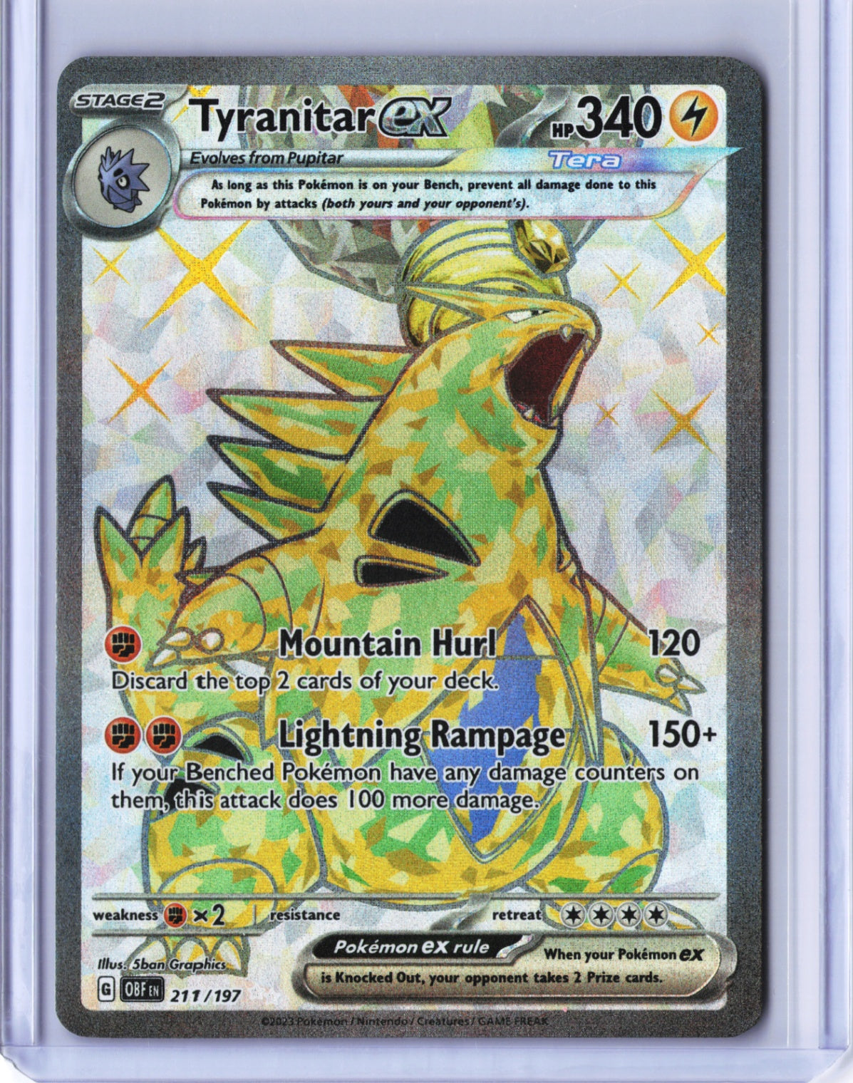 Tyranitar ex - Ultra Rare SV03: Obsidian Flames 211/197 NM