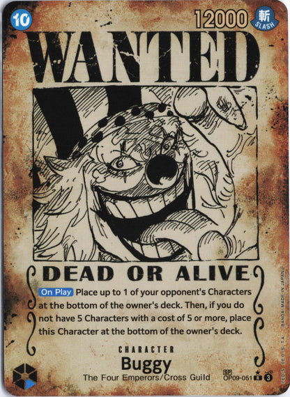 Buggy (051) (Wanted Poster) R Emperors in the New World OP09-051 NM