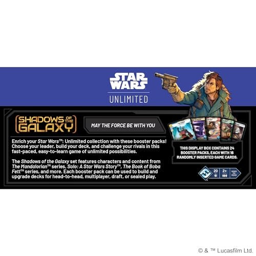 Star Wars: Unlimited Shadows of the Galaxy Booster Box, Pack of 24
