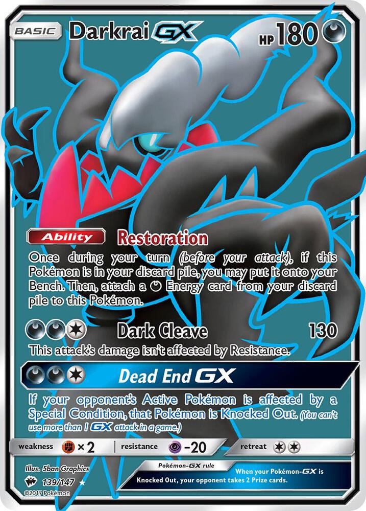 Darkrai GX (Full Art) - SM - Burning Shadows #139/147