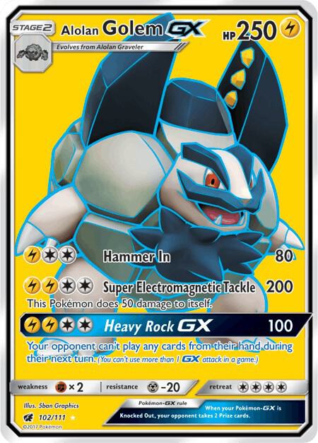 Alolan Golem GX (Full Art) - SM - Crimson Invasion #102/111