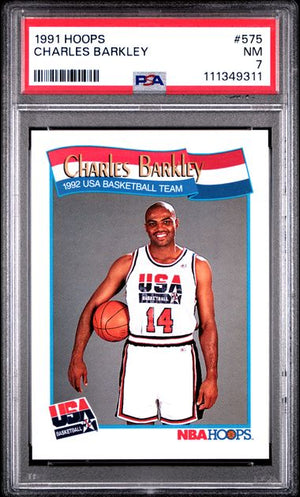 1991 HOOPS #575 CHARLES BARKLEY PSA#7