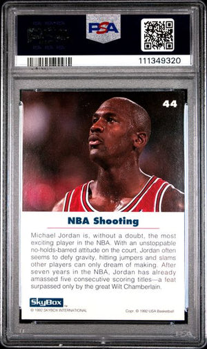 1992 SKYBOX USA BASKETBALL #44 MICHAEL JORDAN USA BASKETBALL PSA 8