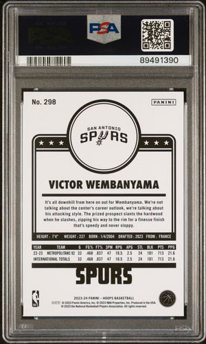 2023 PANINI NBA HOOPS #298 VICTOR WEMBANYAMA PSA#10