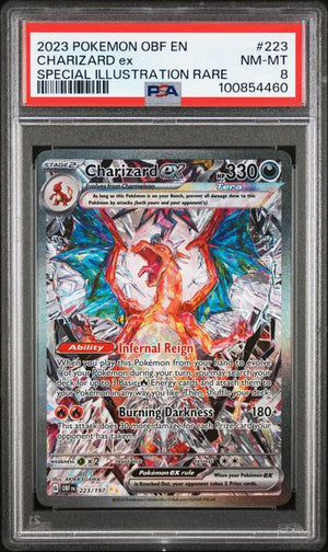 POKEMON OBF EN-OBSIDIAN FLAMES CHARIZARD ex SPECIAL ILLUSTRATION RARE PSA#8