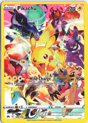 Pikachu (Secret) Secret Rare Crown Zenith 160/159 NM