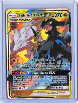 Reshiram & Zekrom GX Ultra Rare SM - Cosmic Eclipse 157/236 NM
