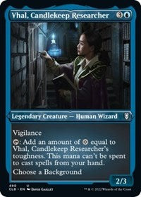 Vhal, Candlekeep Researcher (Foil Etched) - Commander Legends: Battle for Baldur's Gate - 490
