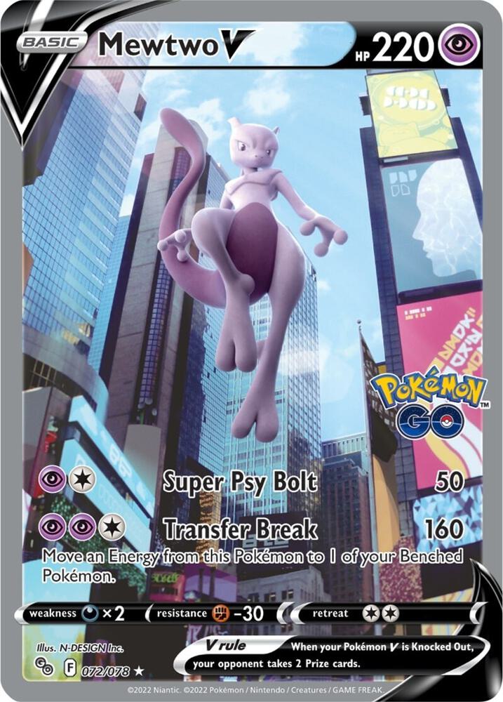 Mewtwo V (Alternate Full Art) - GO #072/078