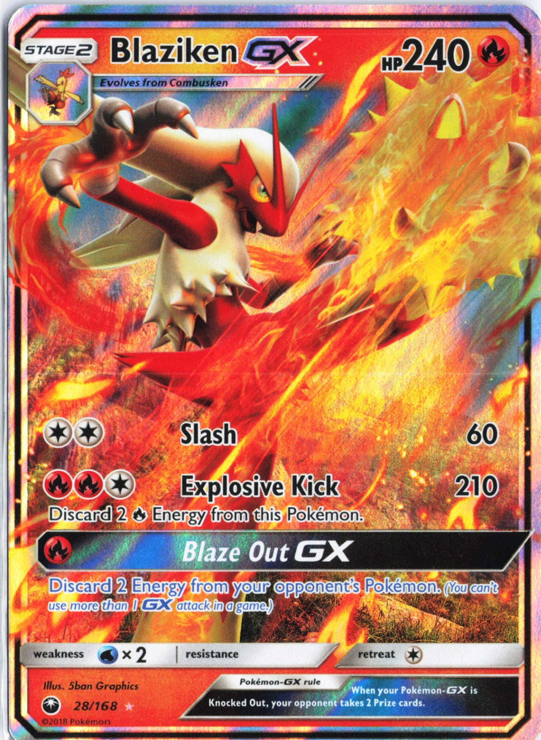 Blaziken GX Ultra Rare SM - Celestial Storm 28/168 LP