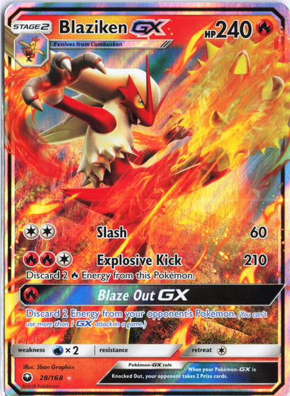 Blaziken GX Ultra Rare SM - Celestial Storm 28/168 LP