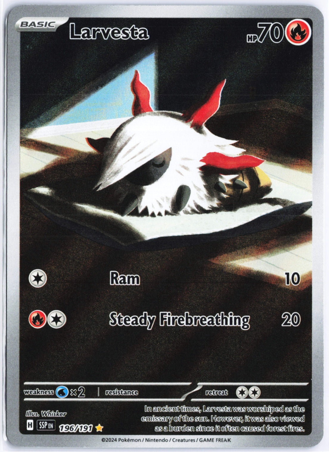 Larvesta Illustration Rare SV08: Surging Sparks 196/191 NM