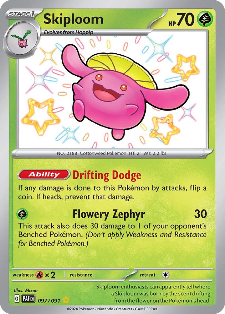 Skiploom - Pokemon Paldean Fates #097/091