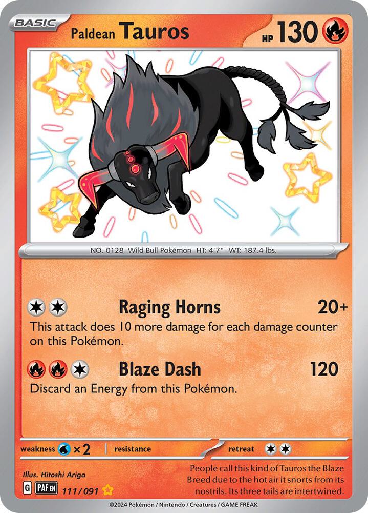 Paldean Tauros - Pokemon Paldean Fates #111/091