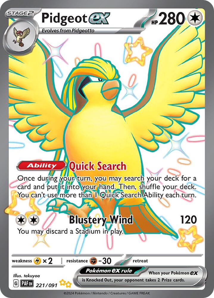 Pidgeot ex - Pokemon Paldean Fates #221/091