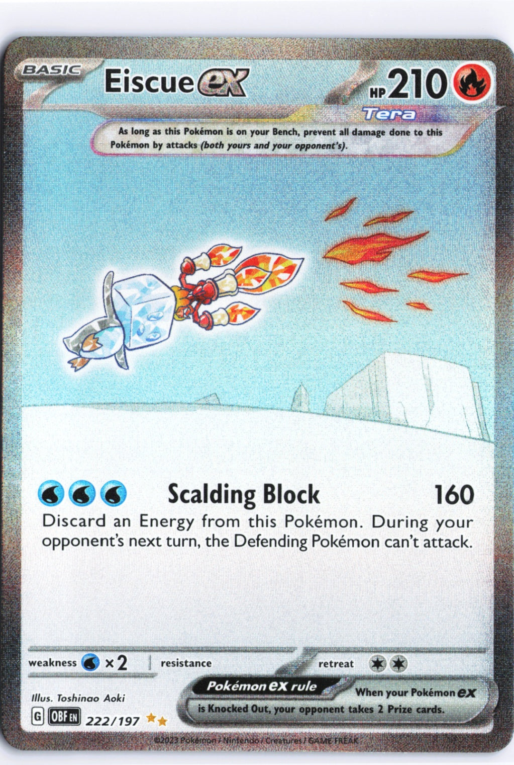 Eiscue ex - Special Illustration Rare SV03: Obsidian Flames 222/197 NM