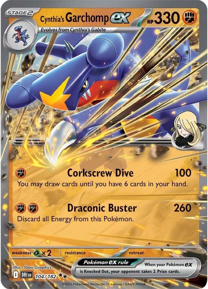 Cynthia's Garchomp ex - Pokemon Destined Rivals #104/182