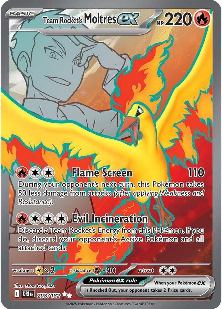 Team Rocket's Moltres ex - Pokemon Destined Rivals #208/182