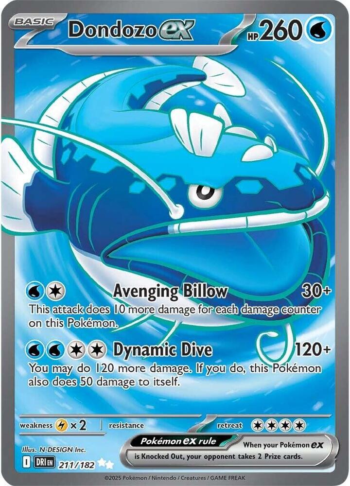 Dondozo ex - Pokemon Destined Rivals #211/182