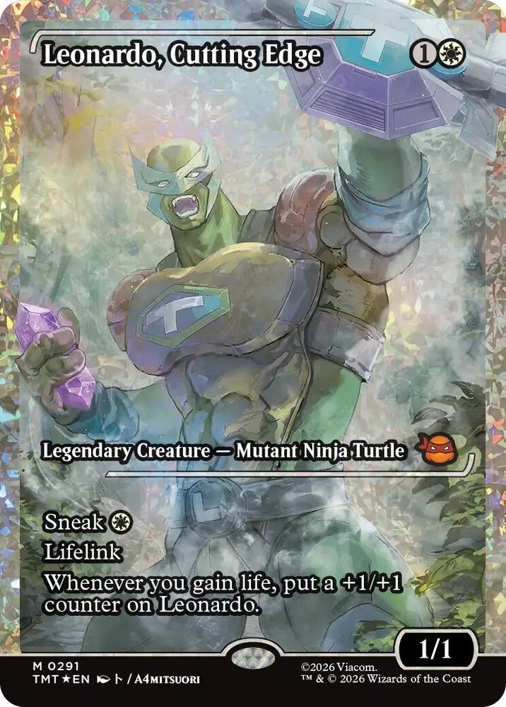 Leonardo, Cutting Edge (Showcase) (Fracture Foil) - Teenage Mutant Ninja Turtles #291