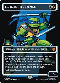 Leonardo, the Balance (0083) (Borderless) (Surge Foil) - Commander: Teenage Mutant Ninja Turtles #83