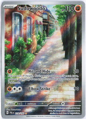 Sudowoodo Illustration Rare SV02: Paldea Evolved 219/193 NM