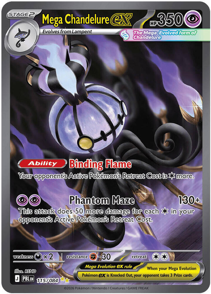 Mega Chandelure ex - Pitch Black #115/084