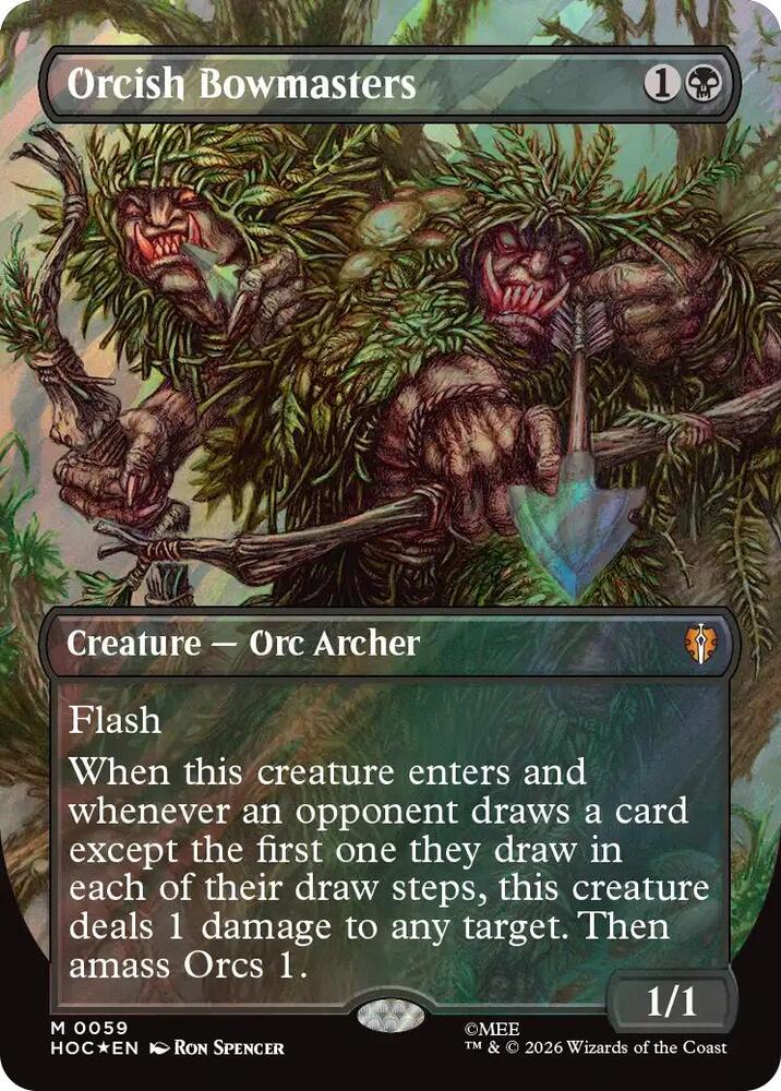 Orcish Bowmasters (Borderless) (Surge Foil) - The Hobbit: Eternal-Legal #59