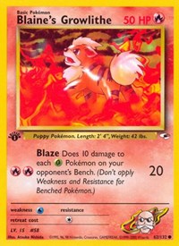 Blaine's Growlithe (62) - Gym Heroes - 062/132