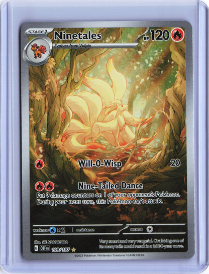 Ninetales - Illustration Rare SV03: Obsidian Flames 199/197 NM